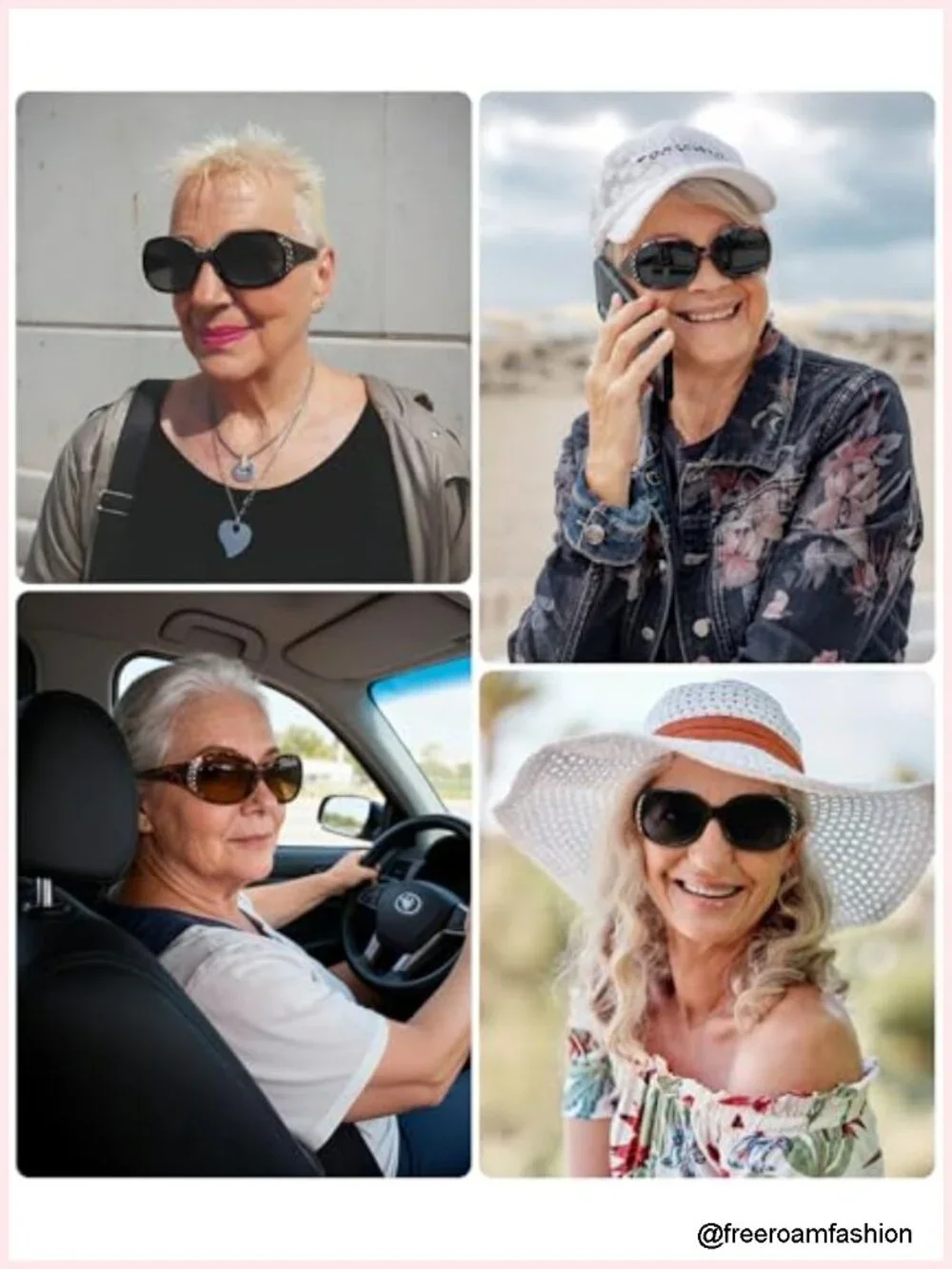 Retro Rhinestone Sunglasses with Polarized TAC Lens UV Protection for Driving